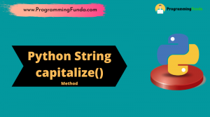 String capitalize() Method