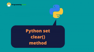 Python set clear method