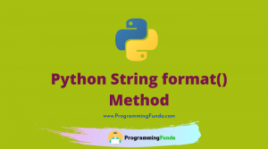 Python string format() method