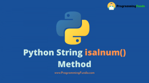 Python string isalnum() method