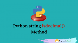 Python string isdecimal() method