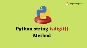 Python string isdigit() method