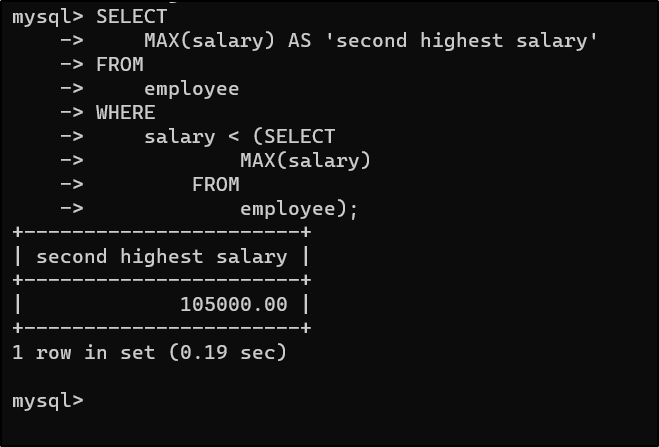 Find the Second Highest Salary in MySQL