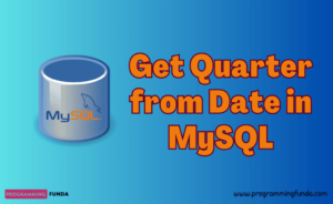 quarter from date in MySQL