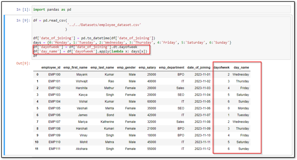 Get Day Name from Date in Pandas DataFrame