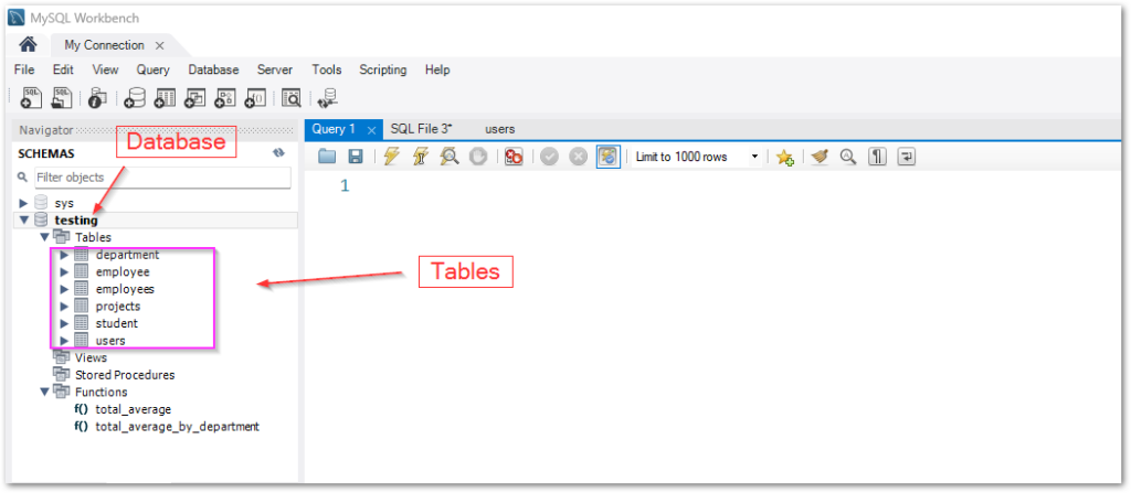 MySQL Database Tables