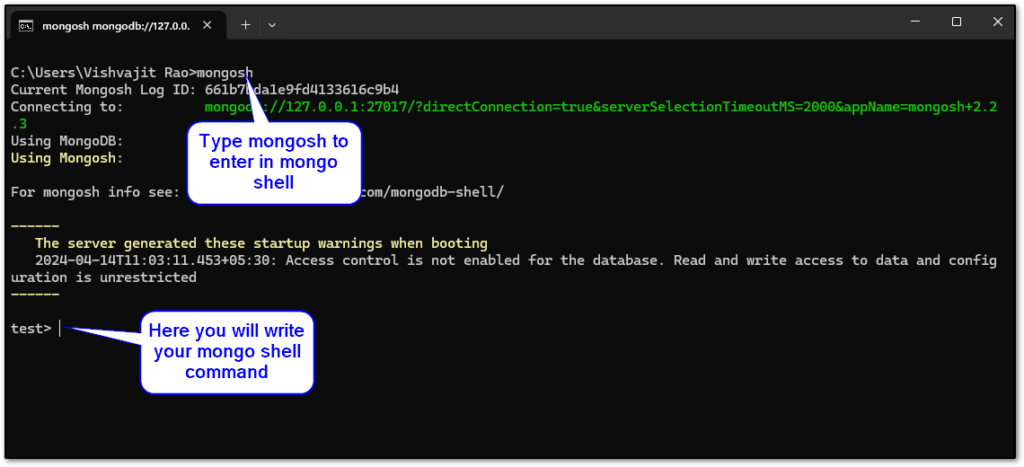 Create a collection in MongoDB using Mongosh
